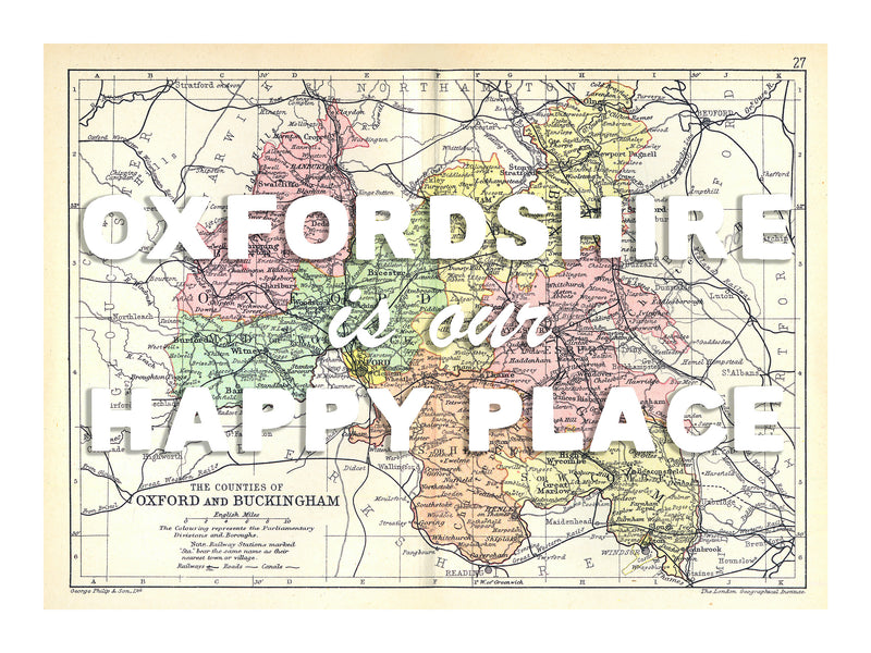 Personalised Quote on Map Print | Personalised Vintage Map Picture - Unframed