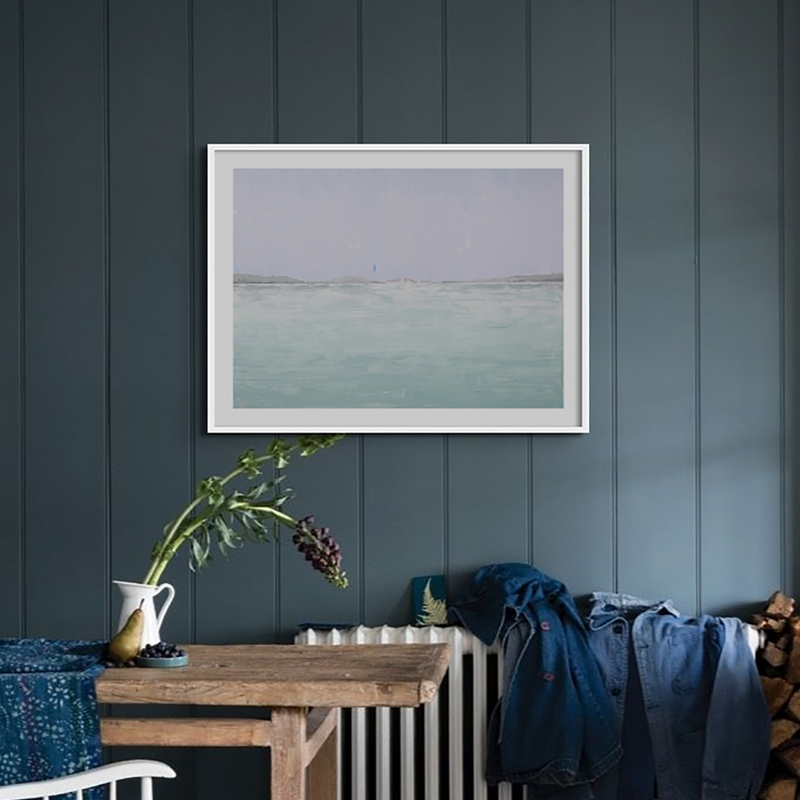 A View from Padstow Estuary Print | Beach Painting - Framed