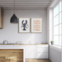 Langoustine Painting | Kitchen Wall Art Print - Framed