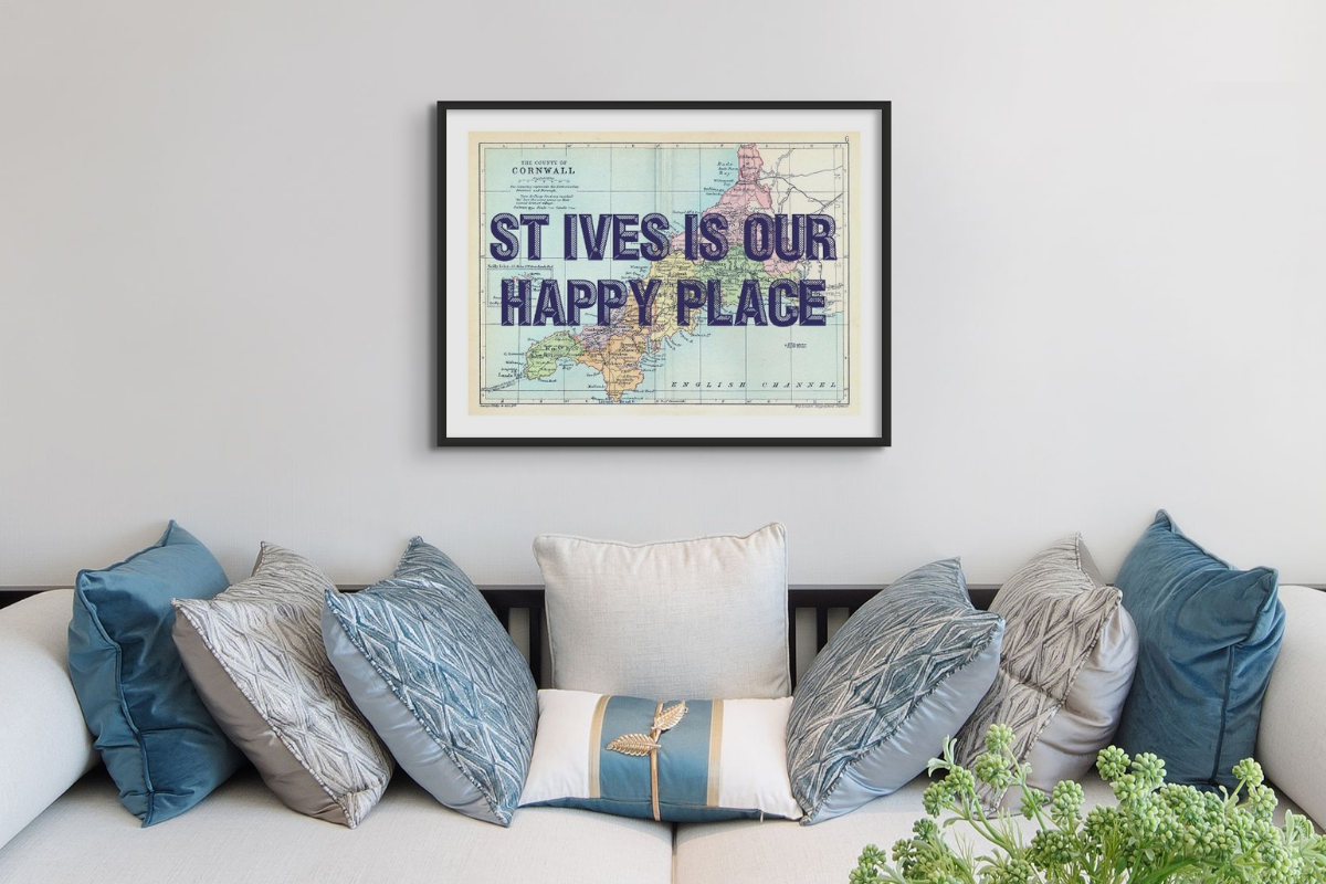 Personalised Living room art print framed