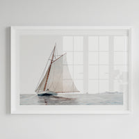 Sailing Yacht Painting | Vintage Watercolour Boat  Print - Unframed