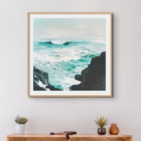 Sea View Painting | Vintage Watercolour Seascape Print - Unframed Wall Art