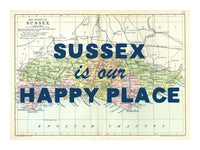 Personalised Quote on Map Print | Personalised Vintage Map Picture - Unframed