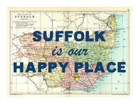 Personalised Quote on Map Print | Personalised Vintage Map Picture - Unframed