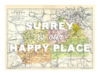 Personalised Quote on Map Print | Personalised Vintage Map Picture - Unframed