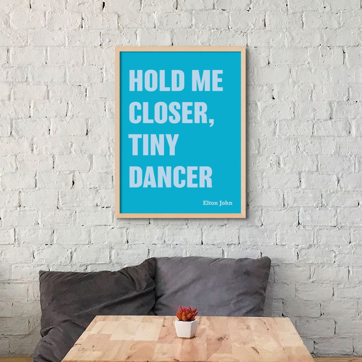 Tiny Dancer (Aqua Blue) Song Lyric Typography Art Print - Unframed Beach House Art - Vintage bird paintings