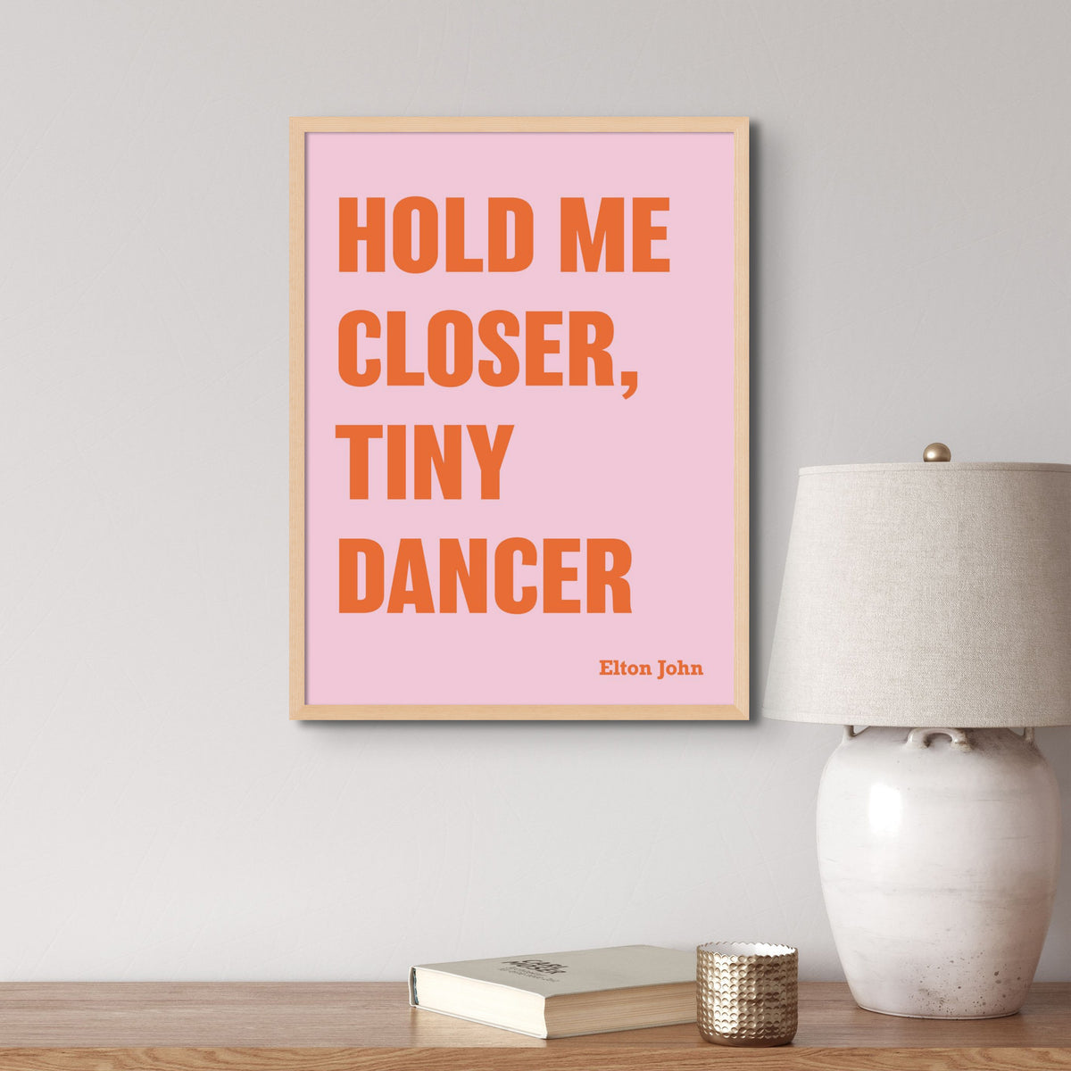 Tiny Dancer (Pink) Song Lyric Typography Art Print - Unframed Beach House Art - Vintage bird paintings