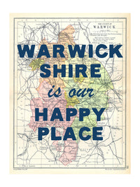 Personalised Quote on Map Print | Personalised Vintage Map Picture - Unframed