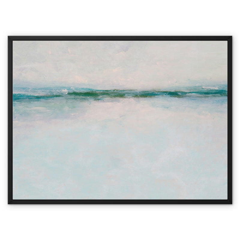 Tide Beach Art | Abstract Sea Painting - Framed Canvas