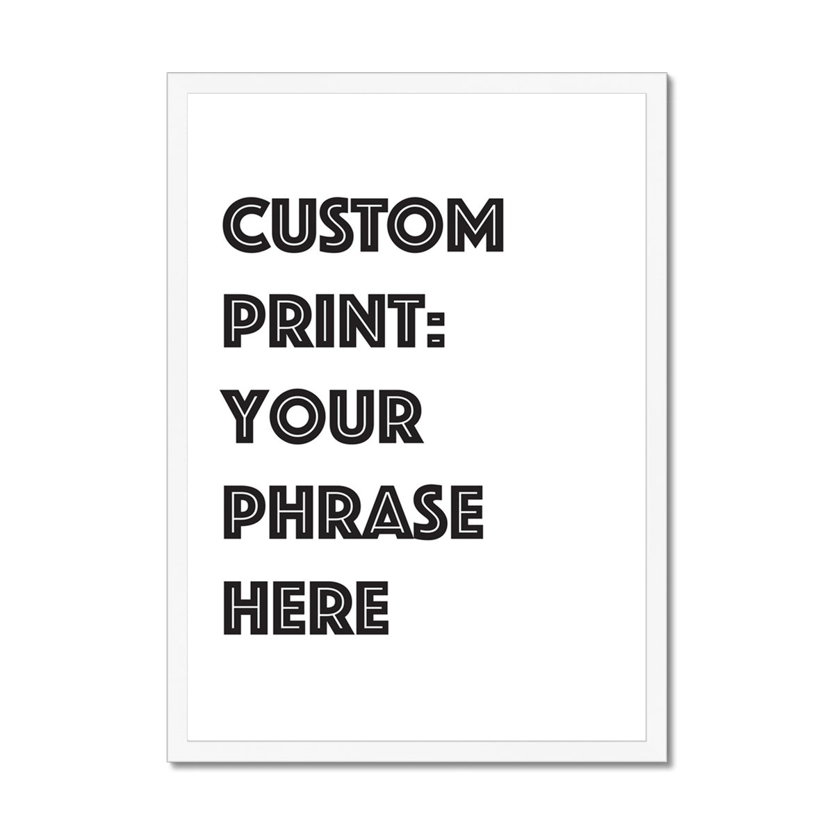 Personalised Quote Art | Cruise Type | Black & White - Framed