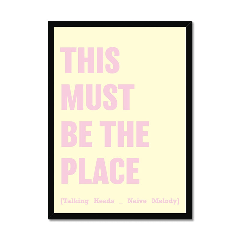 This Must Be The Place (Yellow) Song Lyric Typography Art Print - Framed Beach House Art - Vintage bird paintings