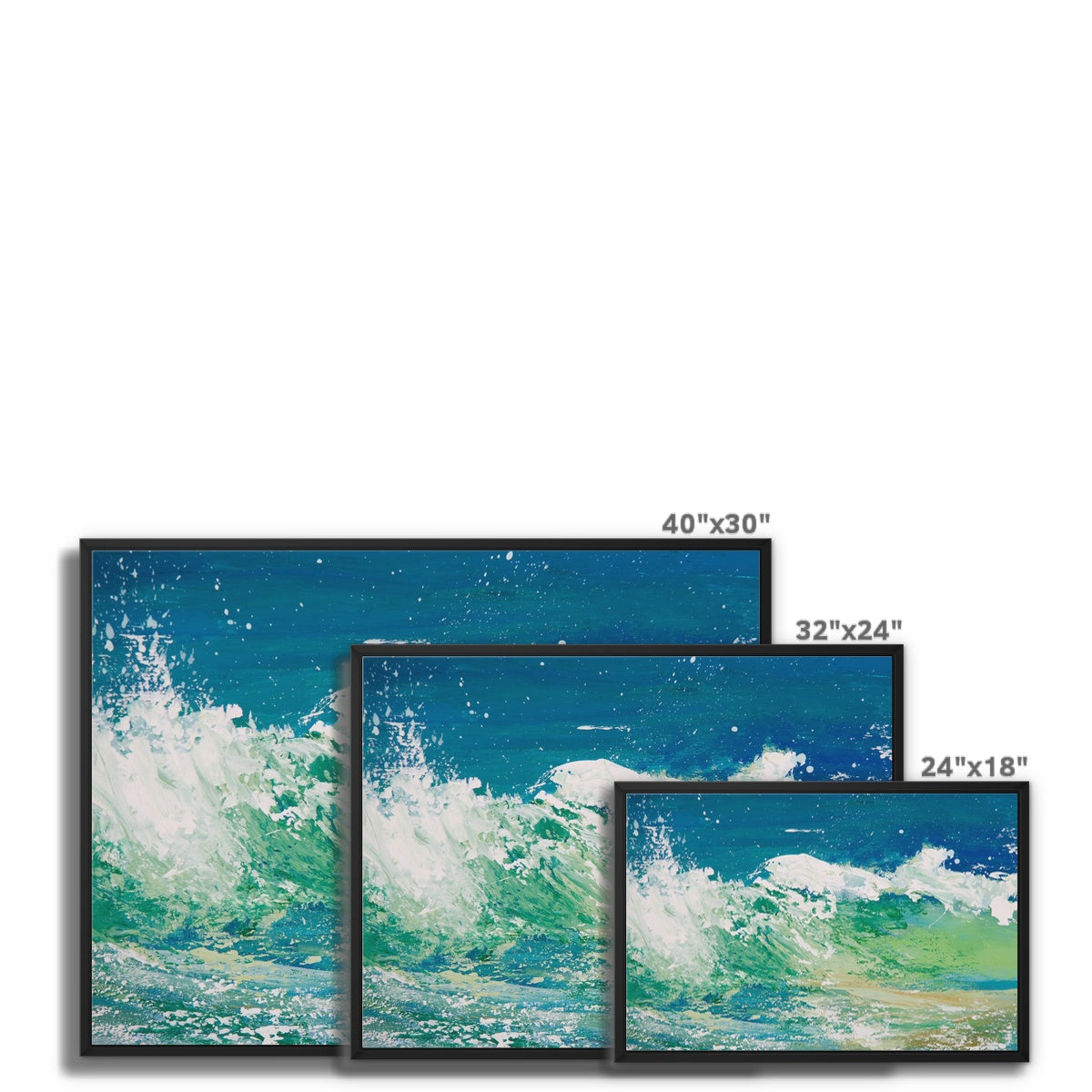 Wave Painting | Study No 1 | Seascape Beach Painting Wall Art - Framed Canvas