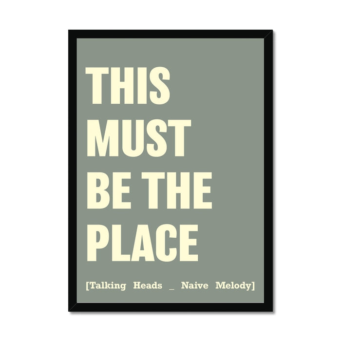 This Must Be The Place (Olive Green) Song Lyric Typography Art Print - Framed Beach House Art - Vintage bird paintings
