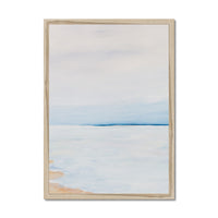 Modern Abstract Coastal Painting No 2 | Minimal Sea Painting Blue - Framed Wall Art