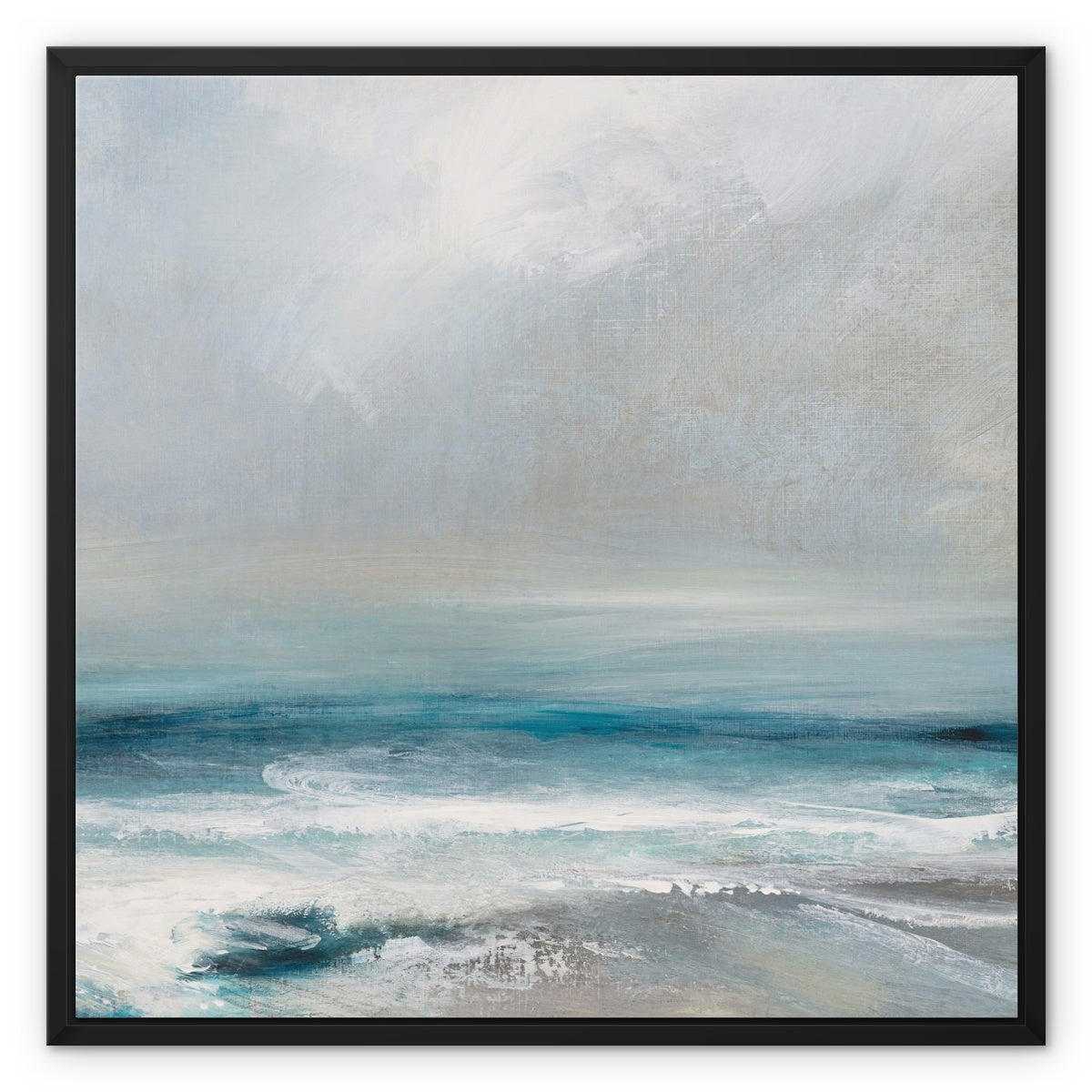 Abstract Aquamarine | Coastal Visions Sea Painting Print - Framed Canvas - seaside painting