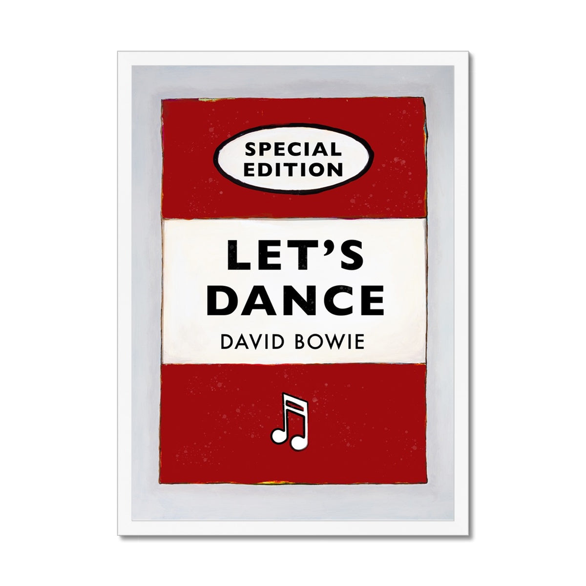 Let's Dance Quote on  Vintage Style Book Cover Print  in Red - Framed