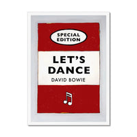 Let's Dance Quote on  Vintage Style Book Cover Print  in Red - Framed