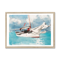 Fishing Boats Painting, Key West | Vintage Boat Painting Wall Art - Framed Art Print