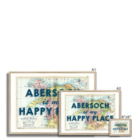 Abersoch is my Happy Place Quote Print on Vintage North Wales Map Print - Framed