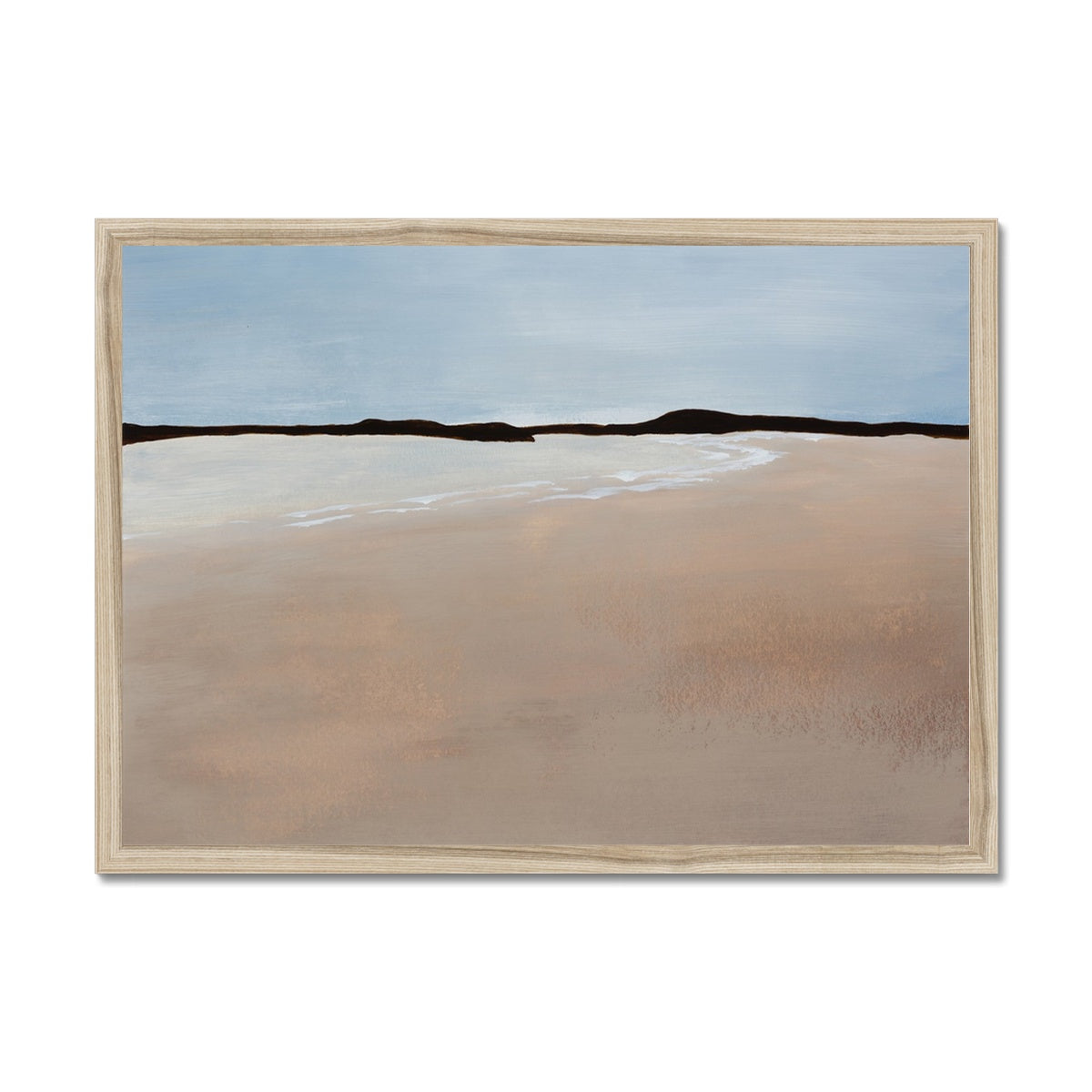 Calm Bay Painting | Minimal Abstract Coastal Painting - Framed Wall Art