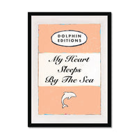 My Heart Sleeps (Peach Fuzz Edition) Vintage Book Cover Art - Framed Beach House Art - Vintage bird paintings