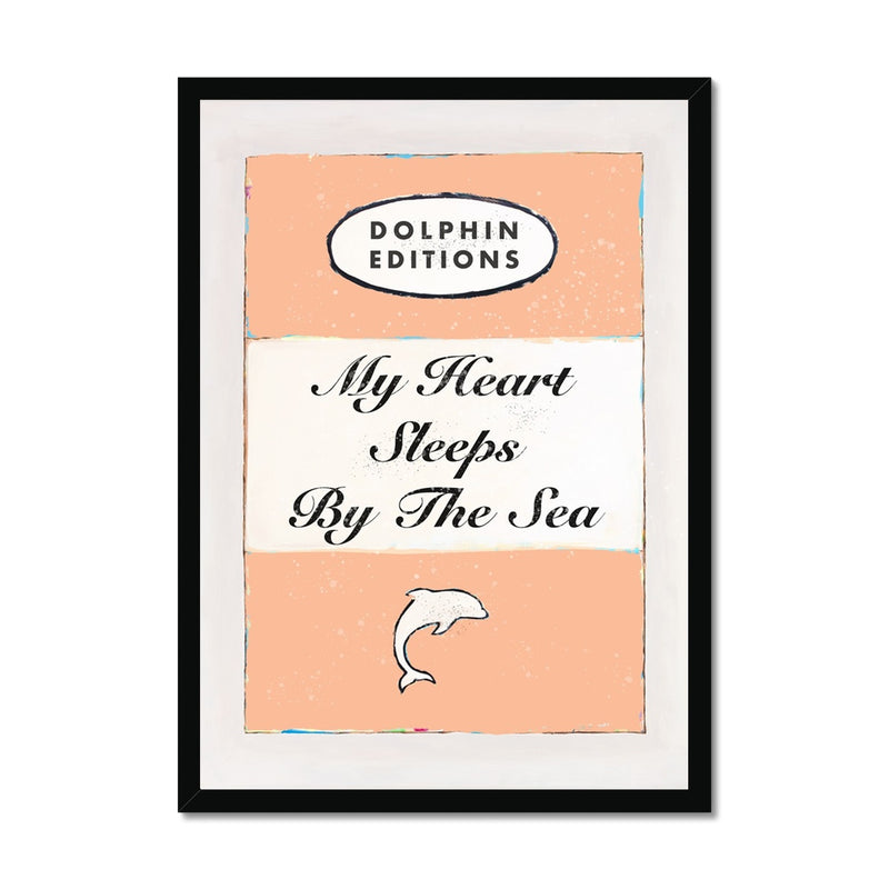 My Heart Sleeps (Peach Fuzz Edition) Vintage Book Cover Art - Framed Beach House Art - Vintage bird paintings