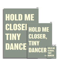 Tiny Dancer (Olive Green) Song Lyric Typography Art Print - Unframed Beach House Art - Vintage bird paintings