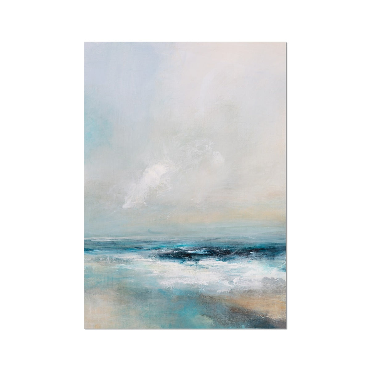 Ocean's Embrace | Coastal Visions Sea Painting Print - Unframed Print - beach painting