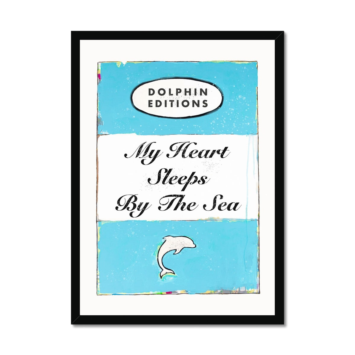 My Heart Sleeps Quote on  Vintage Style Book Cover Print - Framed