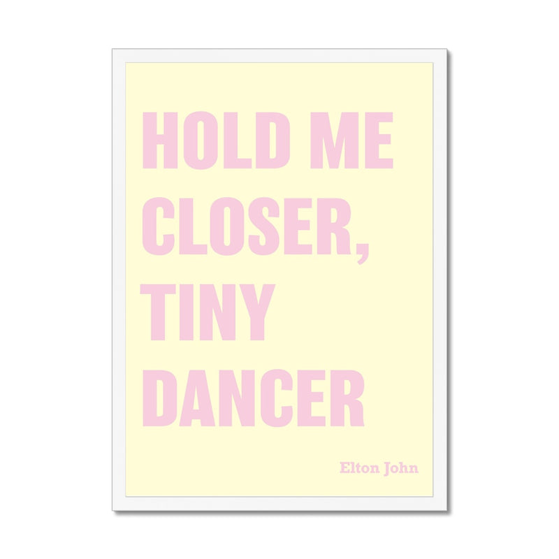 Tiny Dancer (Yellow) Song Lyric Typography Art Print - Framed Beach House Art - Vintage bird paintings