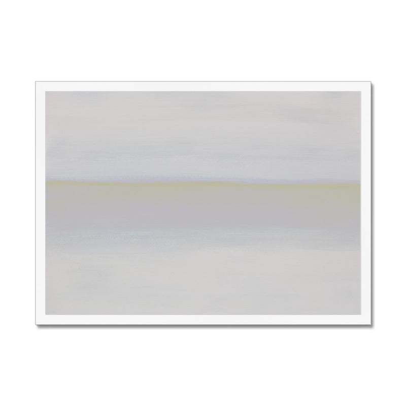 White Sea Painting | Minimal Abstract Coastal Painting - Framed Wall Art