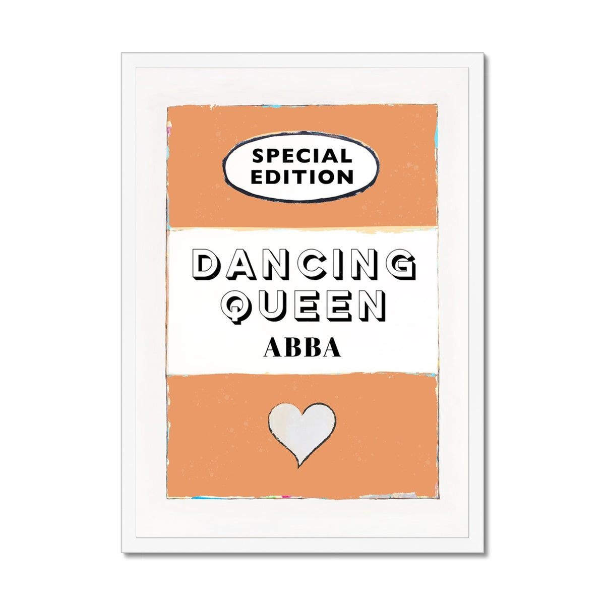 Dancing Queen (Orange) Lyric Book Cover Print - Framed