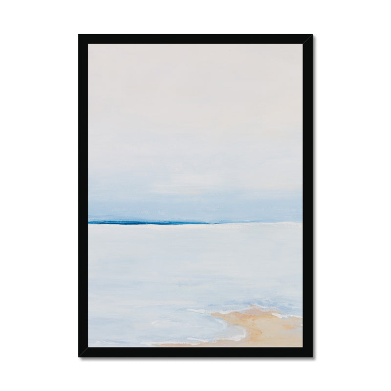 Modern Abstract Coastal Painting No 3 | Minimal Beach Painting - Framed Wall Art