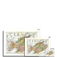 Highlands Map Print | Vintage Highlands Map print - Unframed