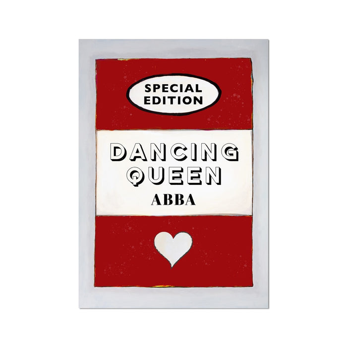 Dancing Queen (Red)  Quote on  Vintage Style Book Cover Print  - Unframed