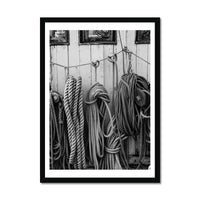 Vintage Ropes Sailing Photograph | Black & White Photography Print - Framed