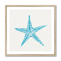 Aqua Watercolour Starfish Painting | Starfish Print Wall Art - Framed Art Print