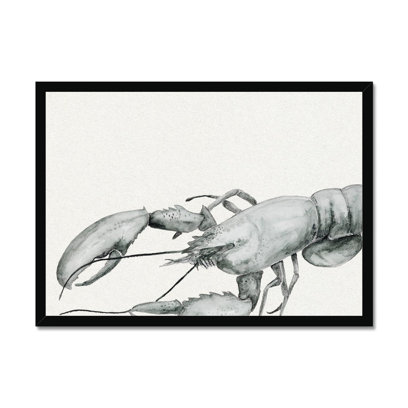 Ink Wash Lobster Art Print | Landscape Format - Framed