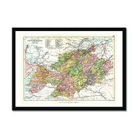 Highlands Map Print | Vintage Highlands Map - Framed