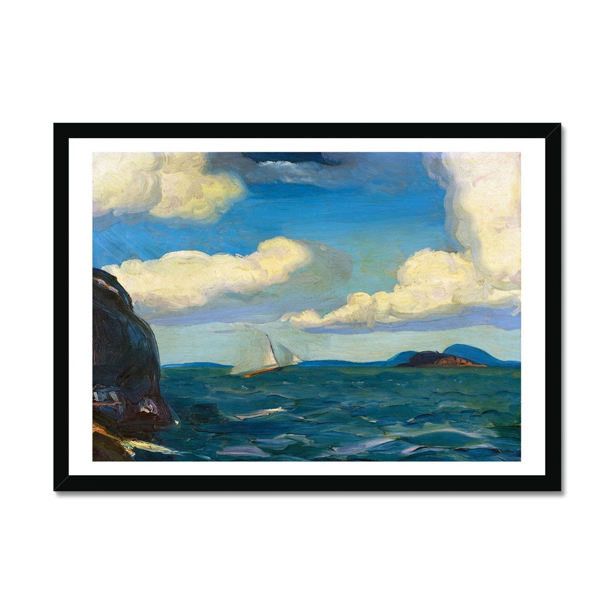 A Fresh Breeze Beach Painting | Vintage Boat Painting Wall Art - Framed Art Print