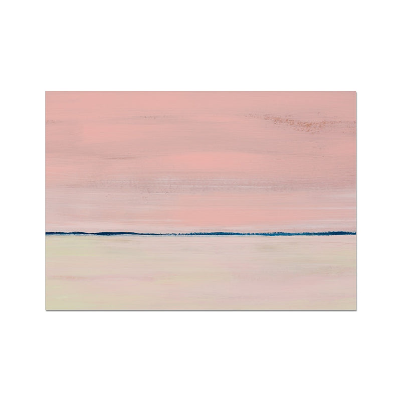 Rose-gold Coast Painting | Abstract Beach Painting - Unframed Wall Art