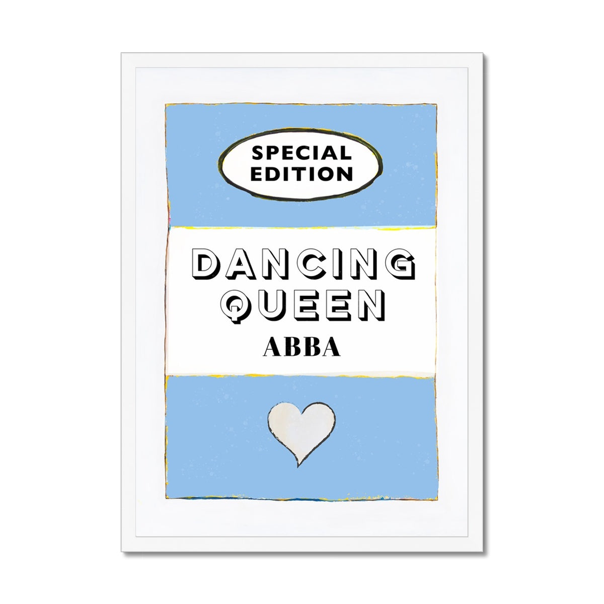 Dancing Queen Quote on  Vintage Style Book Cover Print in Blue  - Framed