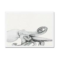 Ink Wash Octopus Art Print | Octopus Painting | Landscape Format - Framed