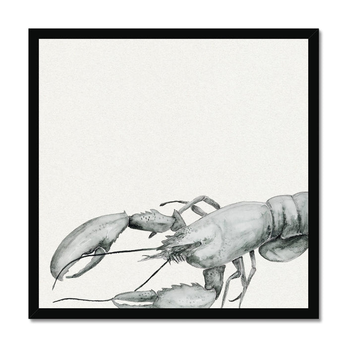 Ink Wash Lobster Art Print | Square Format - Framed