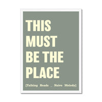 This Must Be The Place (Olive Green) Song Lyric Typography Art Print - Framed Beach House Art - Vintage bird paintings