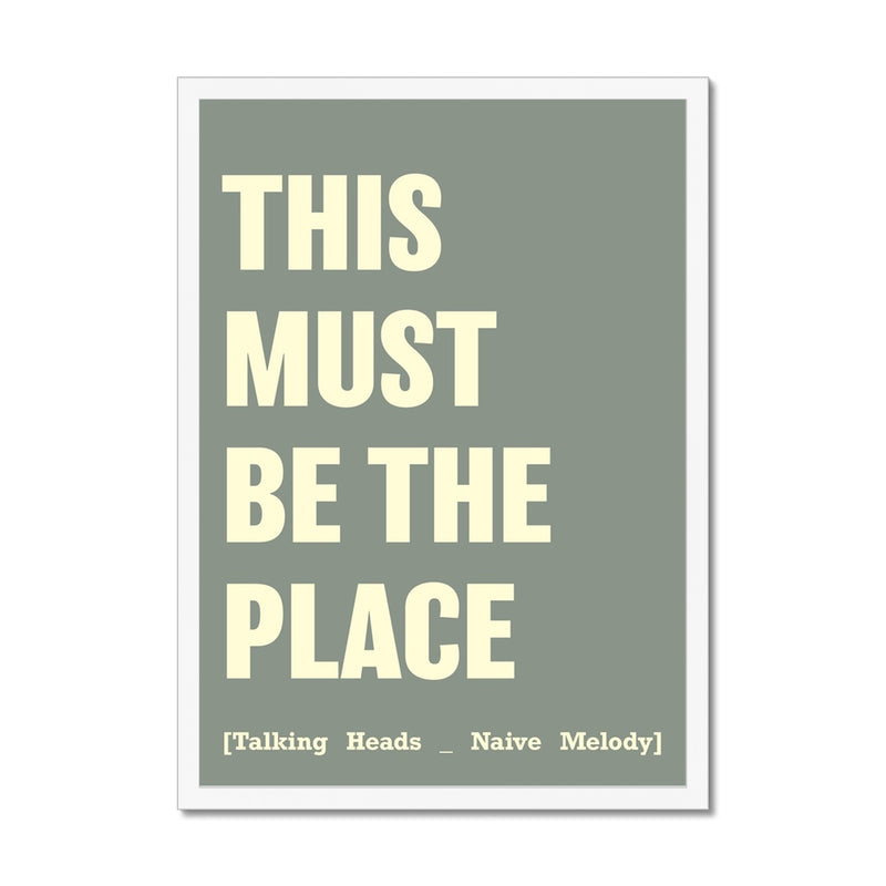 This Must Be The Place (Olive Green) Song Lyric Typography Art Print - Framed Beach House Art - Vintage bird paintings