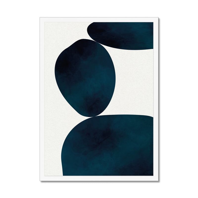 Abstract Indigo Art Print | Abstract Solid Shape Art - Blue Abstract Framed Wall Art