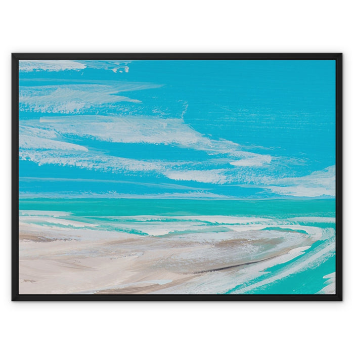 Where Estuary Meets Sea Painting | Beach Painting Wall Art - Framed Canvas