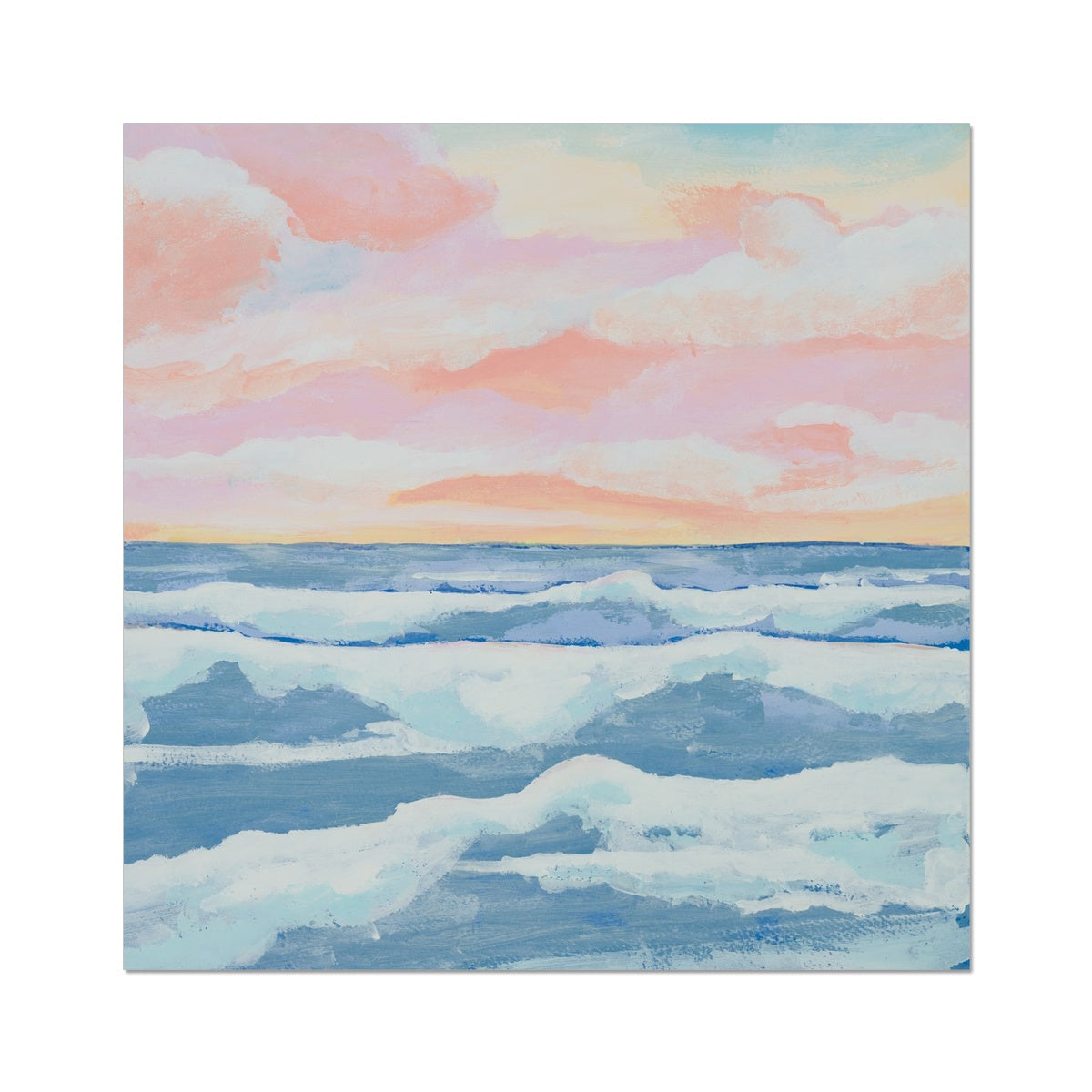 Sunrise Sea Painting| Seascape Painting - Unframed Wall Art