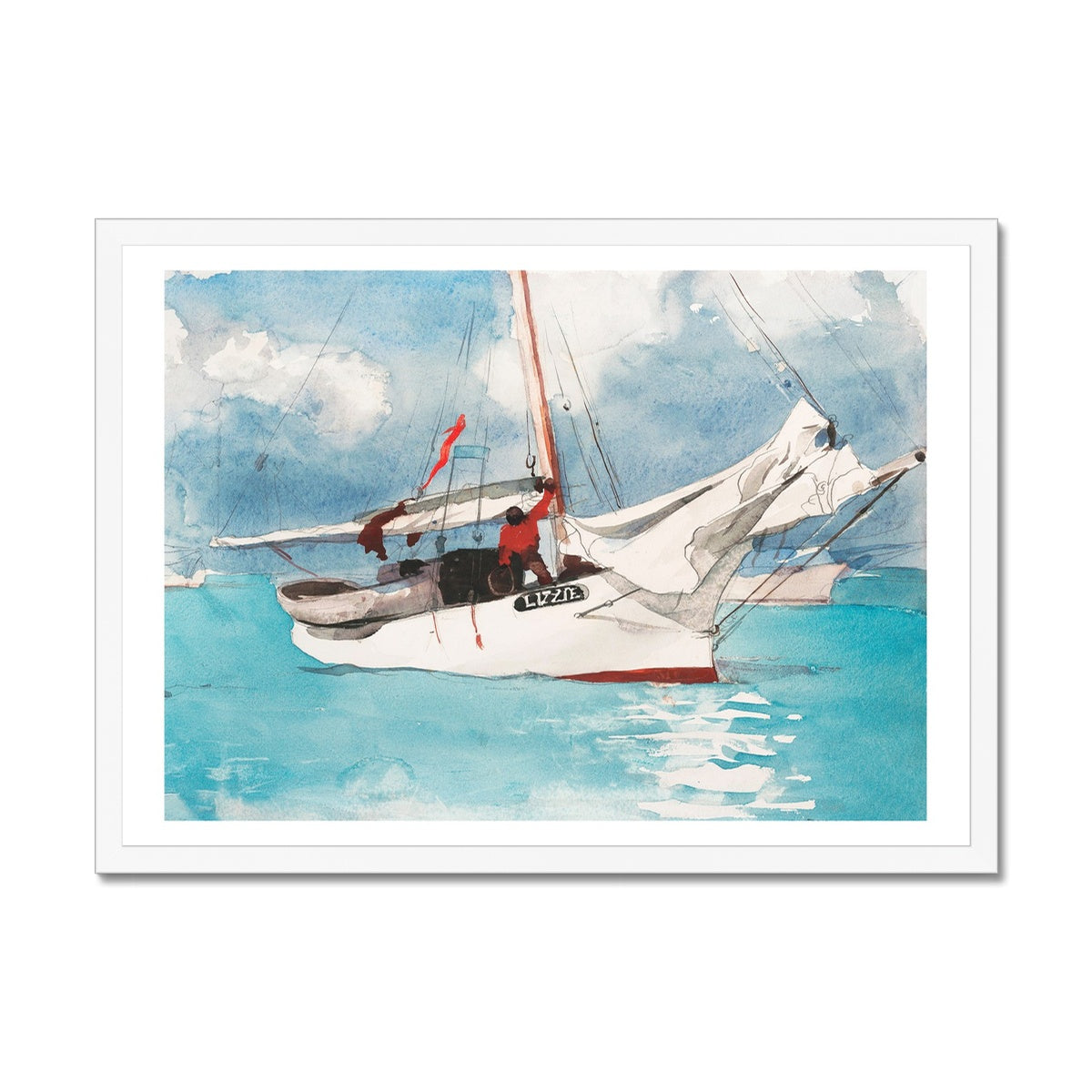 Fishing Boats Painting, Key West | Vintage Boat Painting Wall Art - Framed Art Print